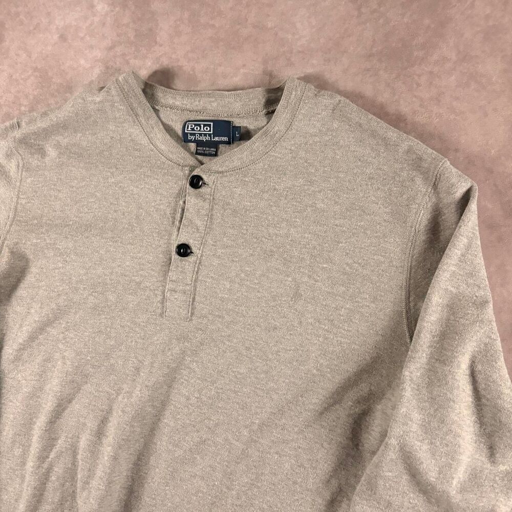 polo ralph lauren long sleeve gray henley